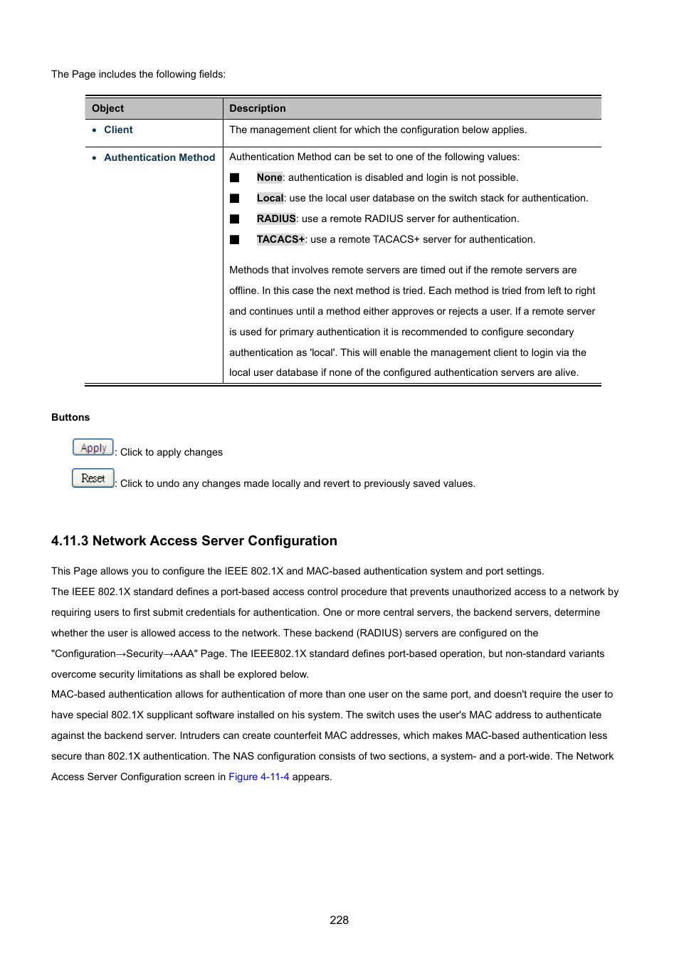 3 network access server configuration | PLANET WGSW-48040HP User Manual | Page 228 / 375