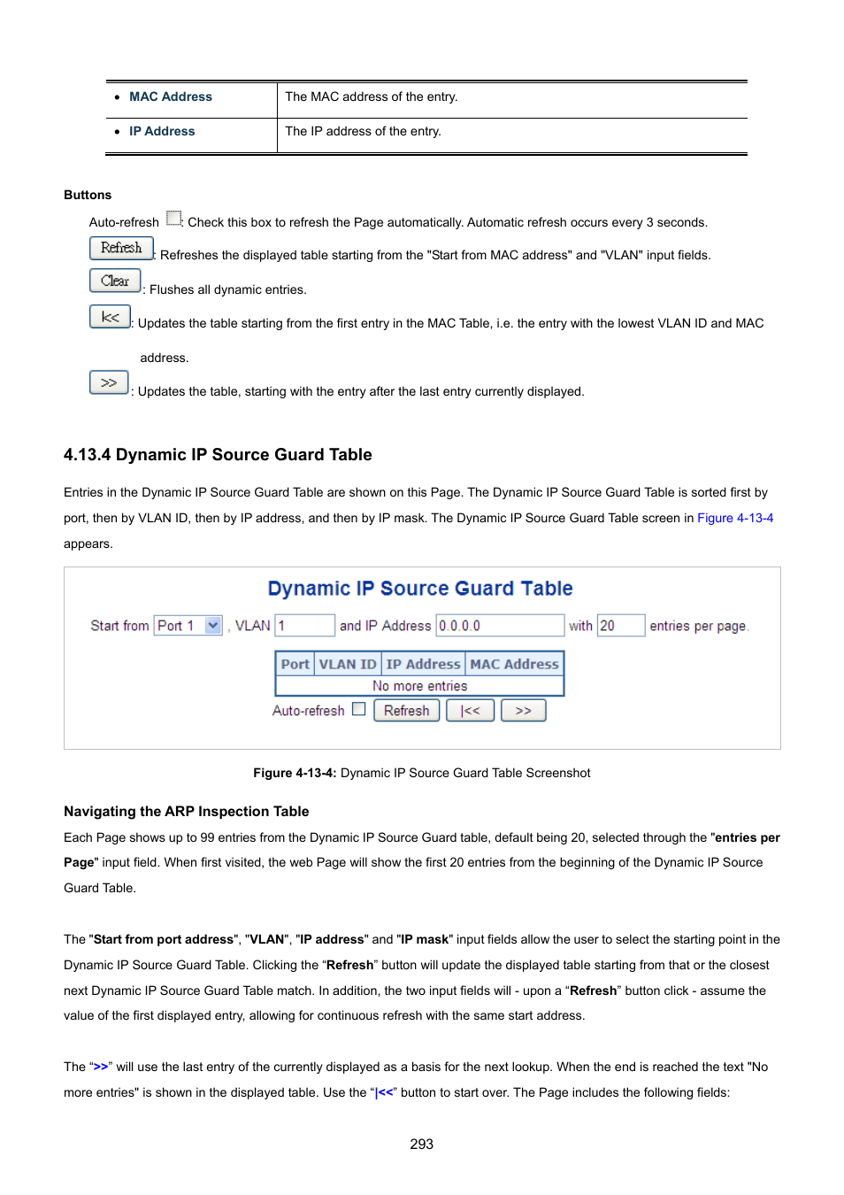 4 dynamic ip source guard table | PLANET WGSW-48040HP User Manual | Page 293 / 375
