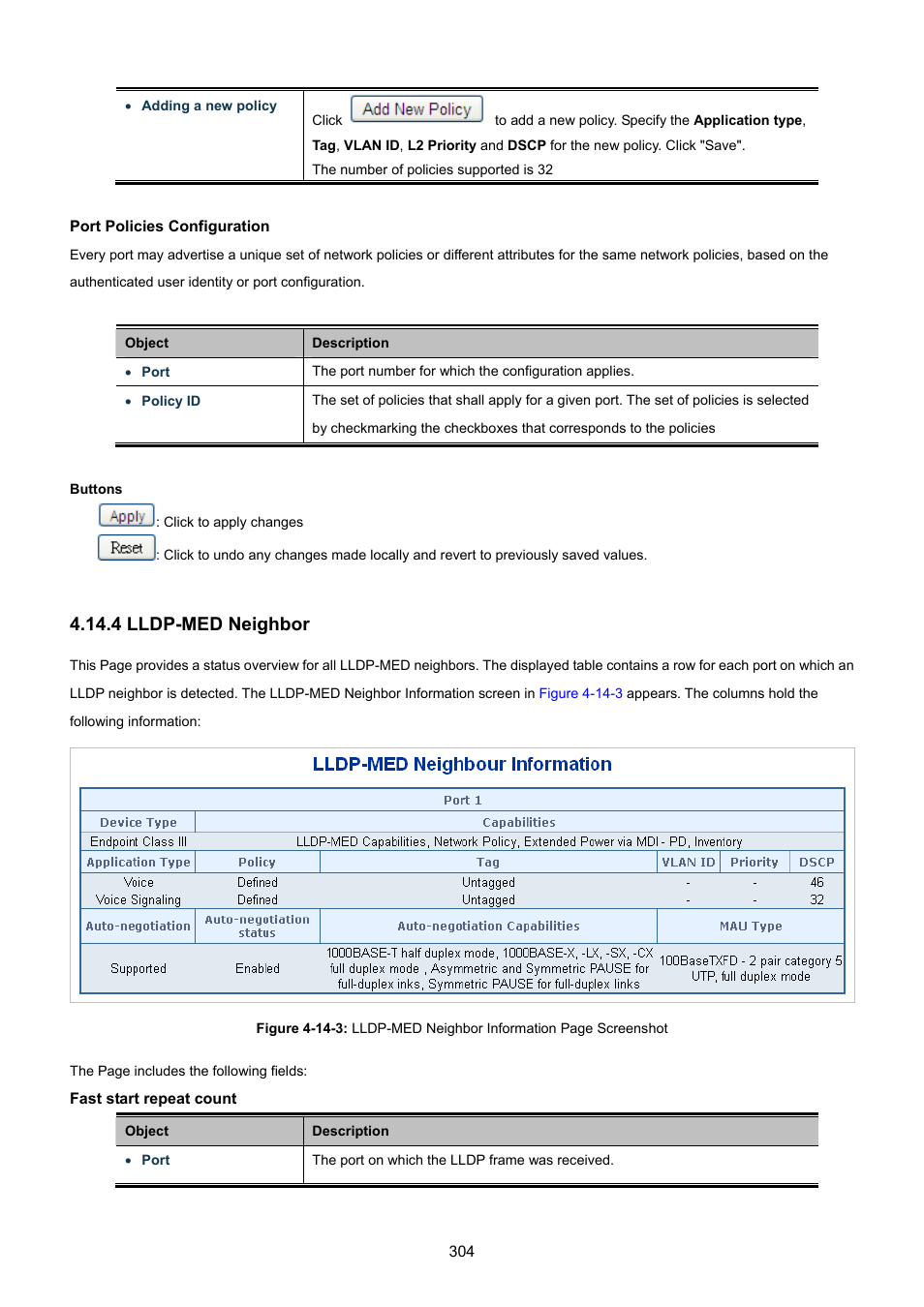 4 lldp-med neighbor | PLANET WGSW-48040HP User Manual | Page 304 / 375