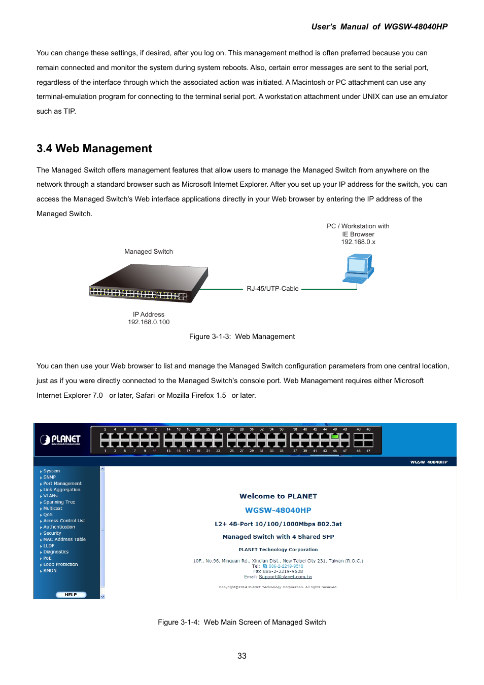 4 web management | PLANET WGSW-48040HP User Manual | Page 33 / 375