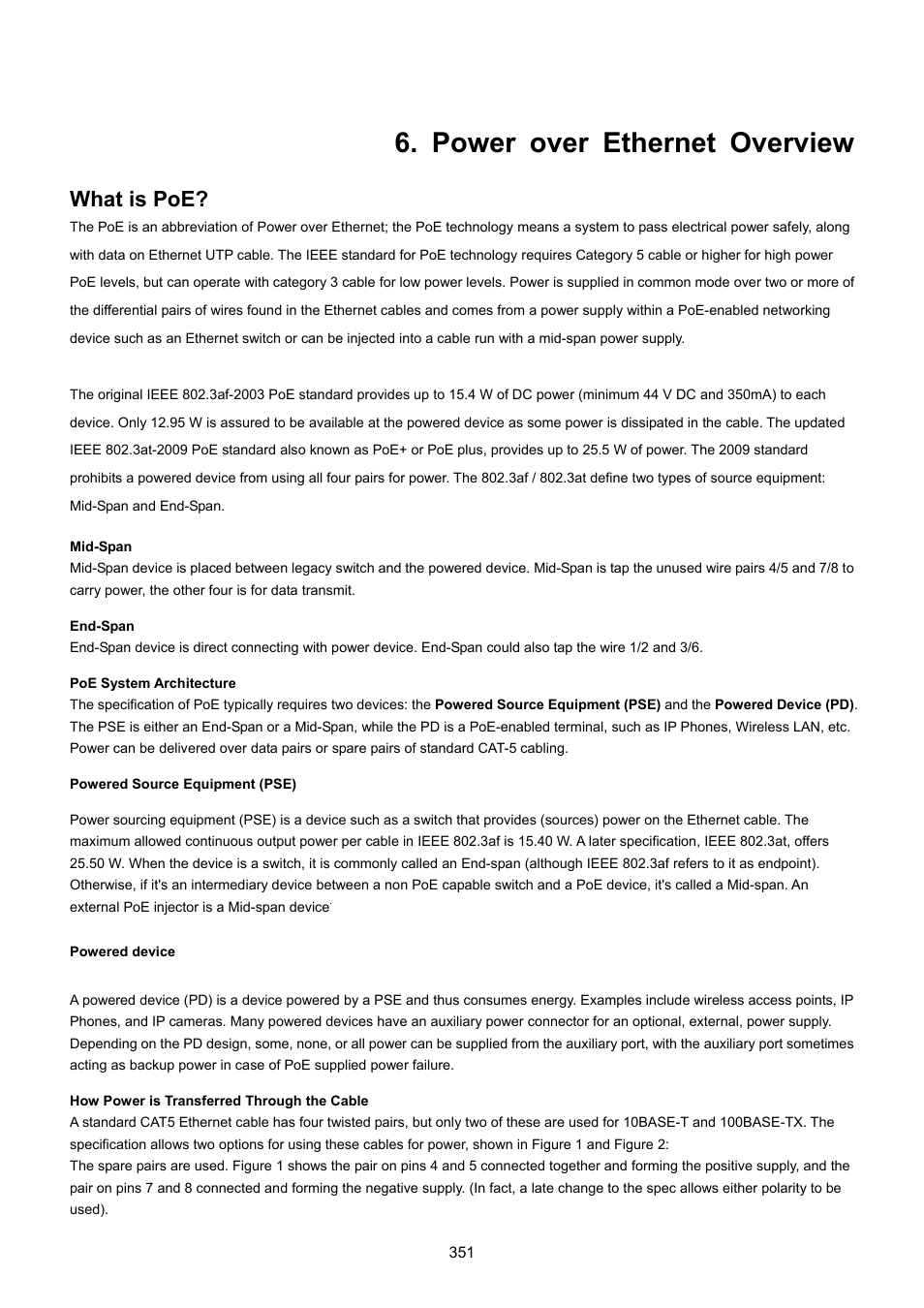Power over ethernet overview, What is poe | PLANET WGSW-48040HP User Manual | Page 351 / 375