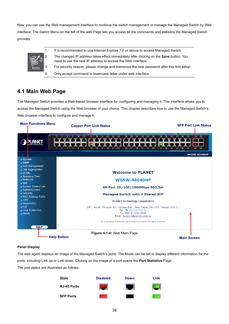 1 main web page | PLANET WGSW-48040HP User Manual | Page 38 / 375