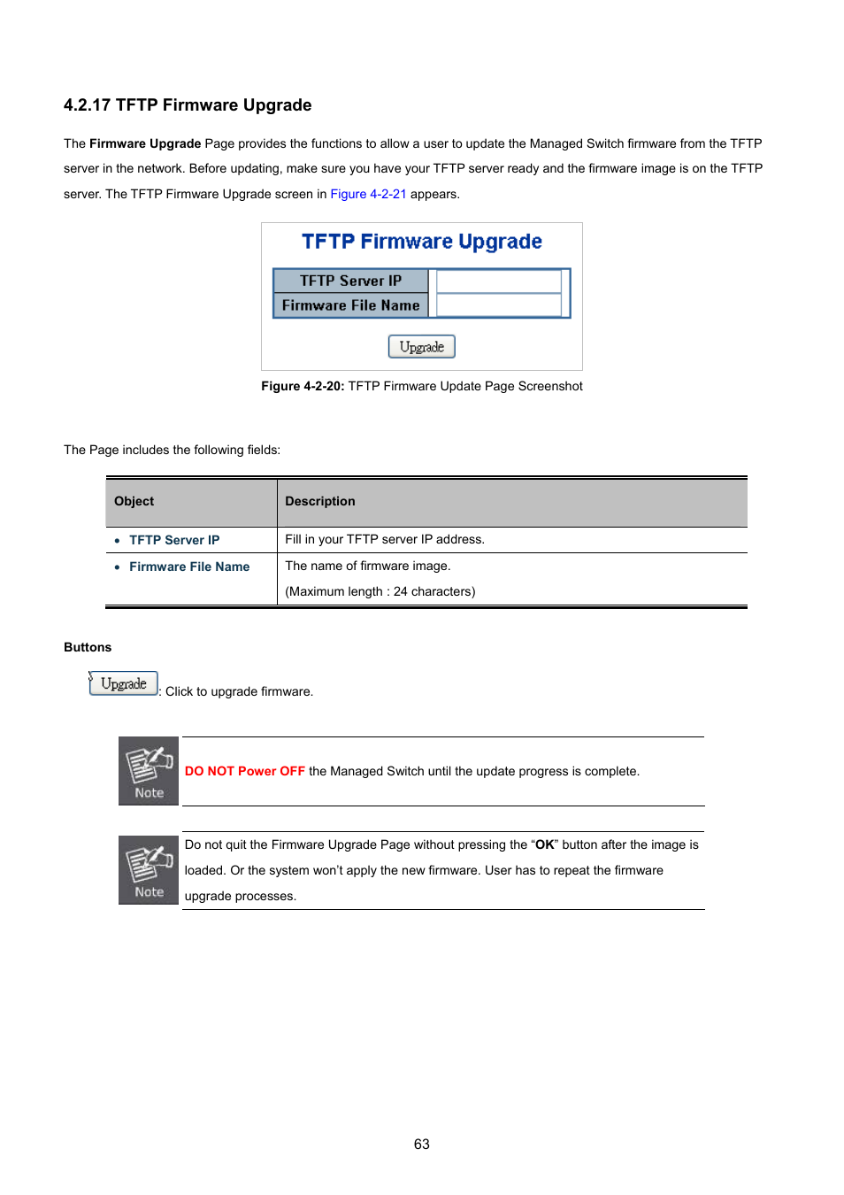 17 tftp firmware upgrade | PLANET WGSW-48040HP User Manual | Page 63 / 375