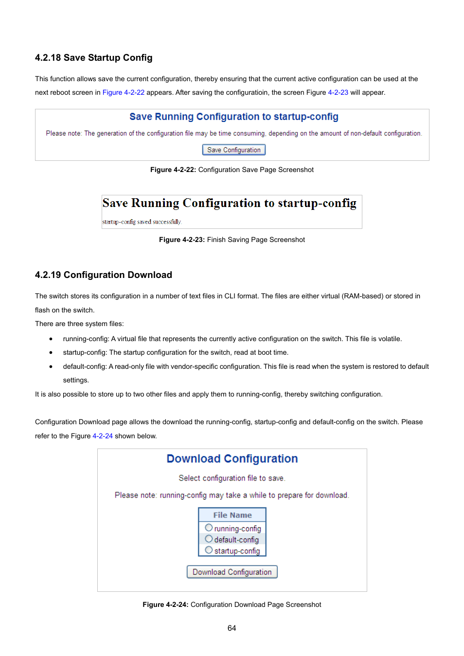 18 save startup config, 19 configuration download, 8 save startup config | 9 configuration download | PLANET WGSW-48040HP User Manual | Page 64 / 375