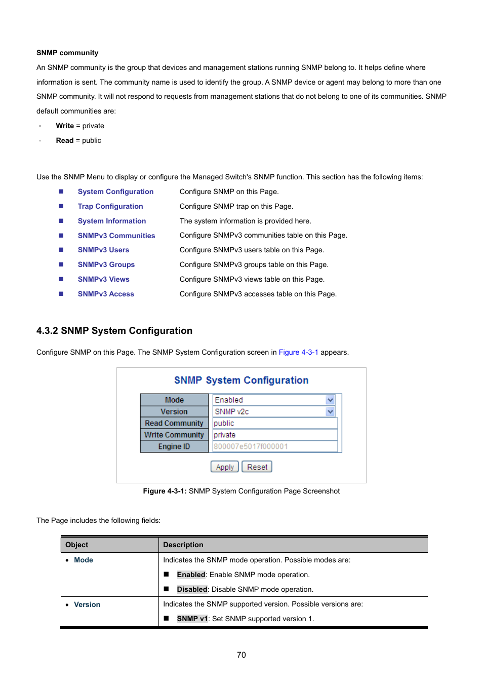2 snmp system configuration | PLANET WGSW-48040HP User Manual | Page 70 / 375