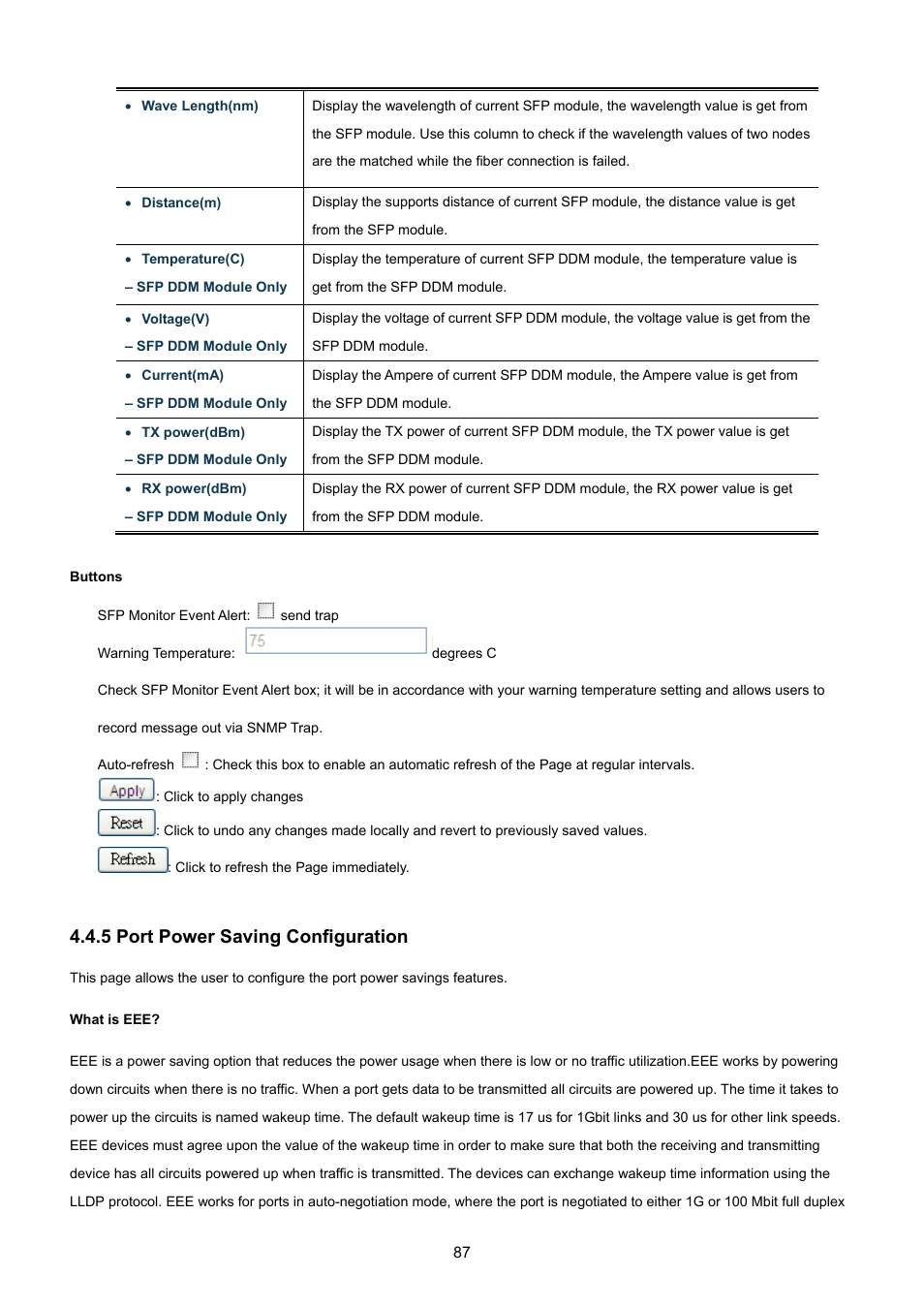 5 port power saving configuration | PLANET WGSW-48040HP User Manual | Page 87 / 375