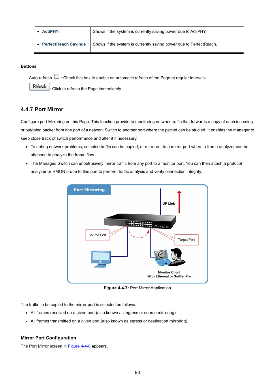 7 port mirror | PLANET WGSW-48040HP User Manual | Page 90 / 375