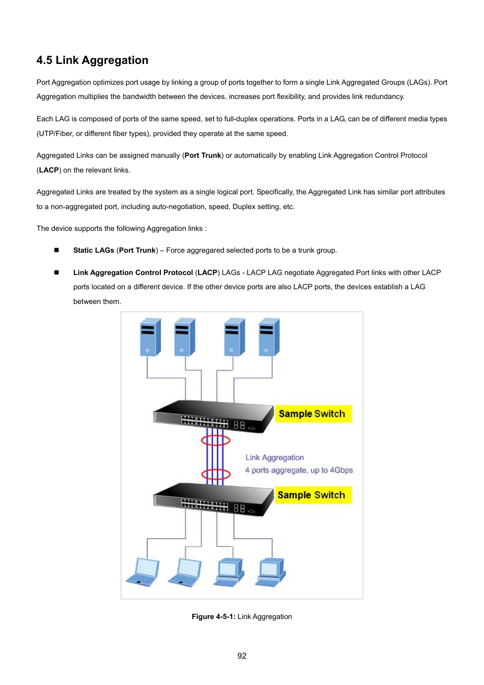 5 link aggregation | PLANET WGSW-48040HP User Manual | Page 92 / 375