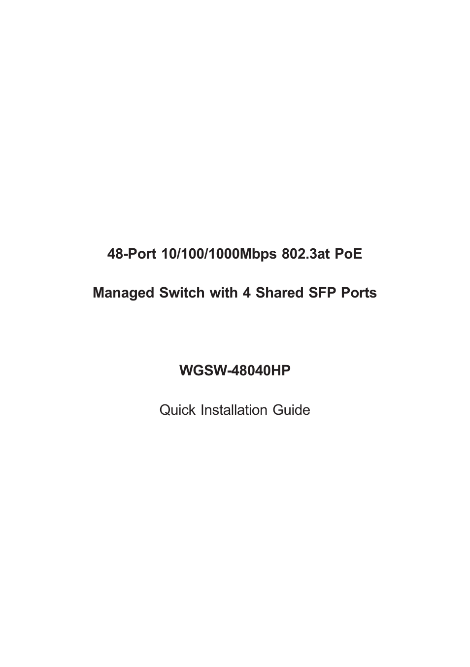 PLANET WGSW-48040HP User Manual | 16 pages