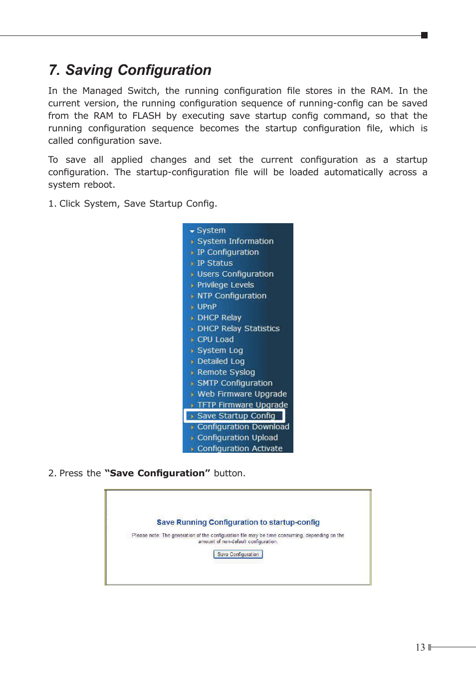 Saving configuration | PLANET WGSW-48040HP User Manual | Page 13 / 16