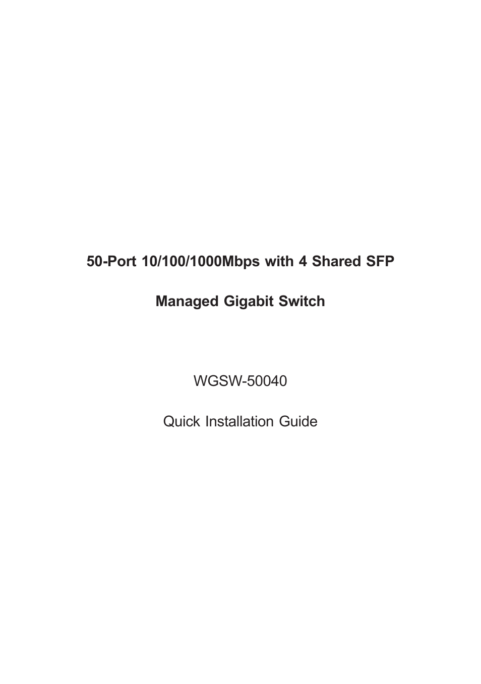 PLANET WGSW-50040 User Manual | 16 pages