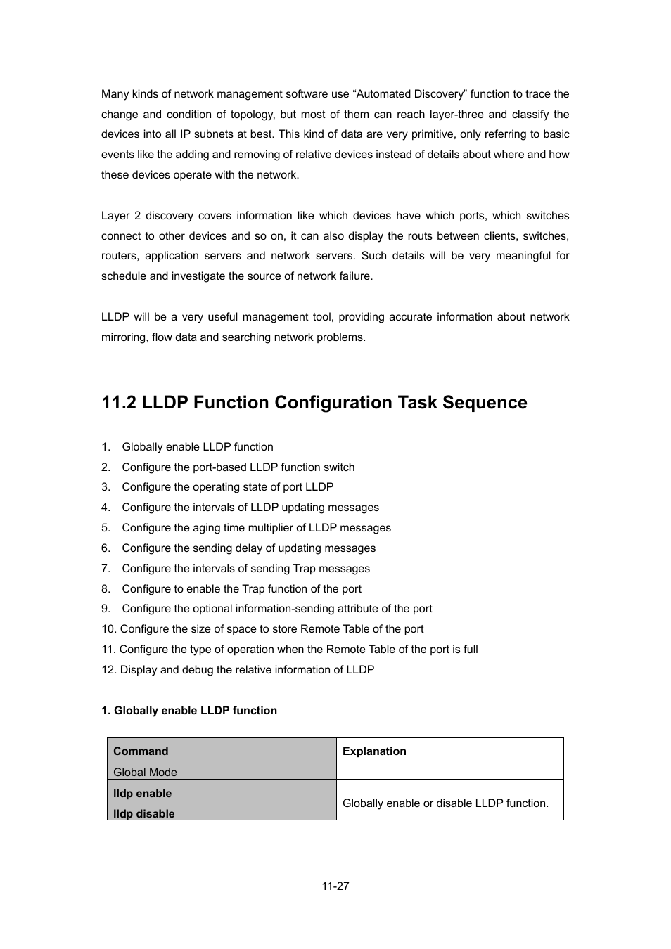 2 lldp function configuration task sequence, Lldp, Unction | Onfiguration, Equence | PLANET WGSW-52040 User Manual | Page 105 / 505