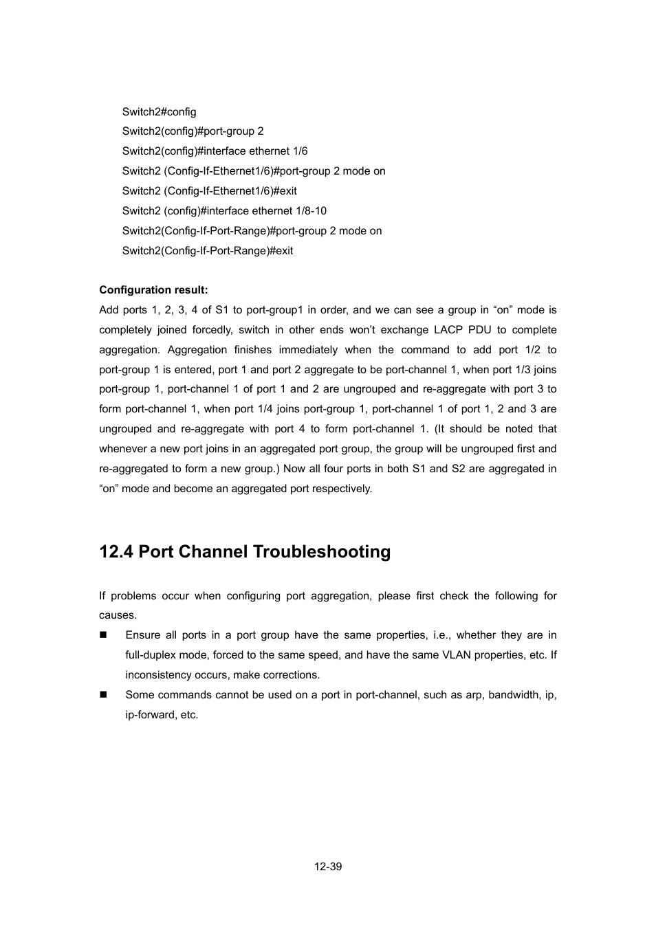 4 port channel troubleshooting, Hannel, Roubleshooting | PLANET WGSW-52040 User Manual | Page 117 / 505