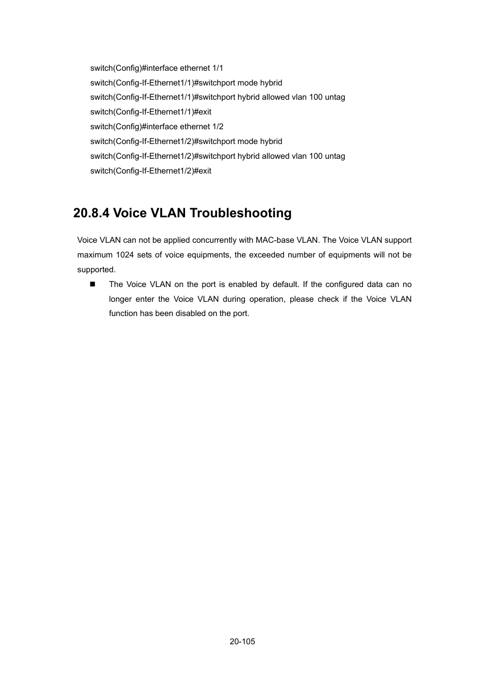 4 voice vlan troubleshooting, 4 voice vlan troubleshooting -105 | PLANET WGSW-52040 User Manual | Page 183 / 505