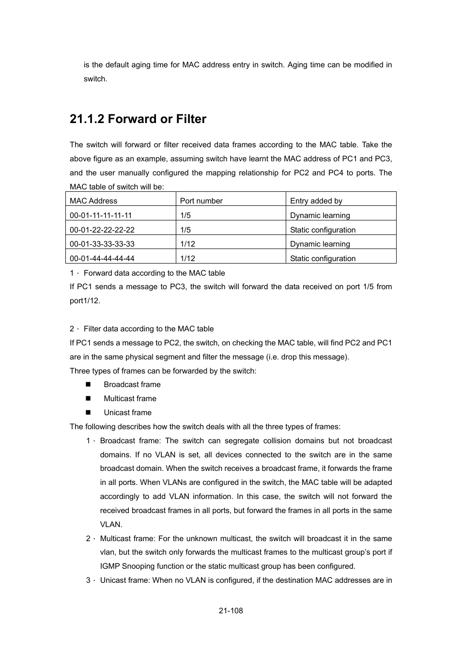 2 forward or filter, 2 forward or filter -108 | PLANET WGSW-52040 User Manual | Page 186 / 505