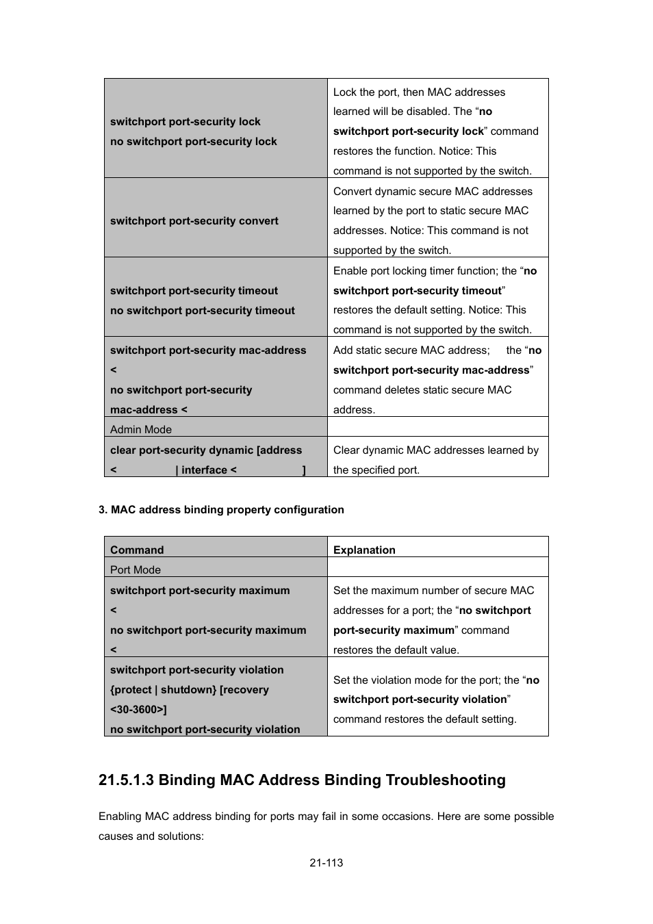 3 binding mac address binding troubleshooting | PLANET WGSW-52040 User Manual | Page 191 / 505