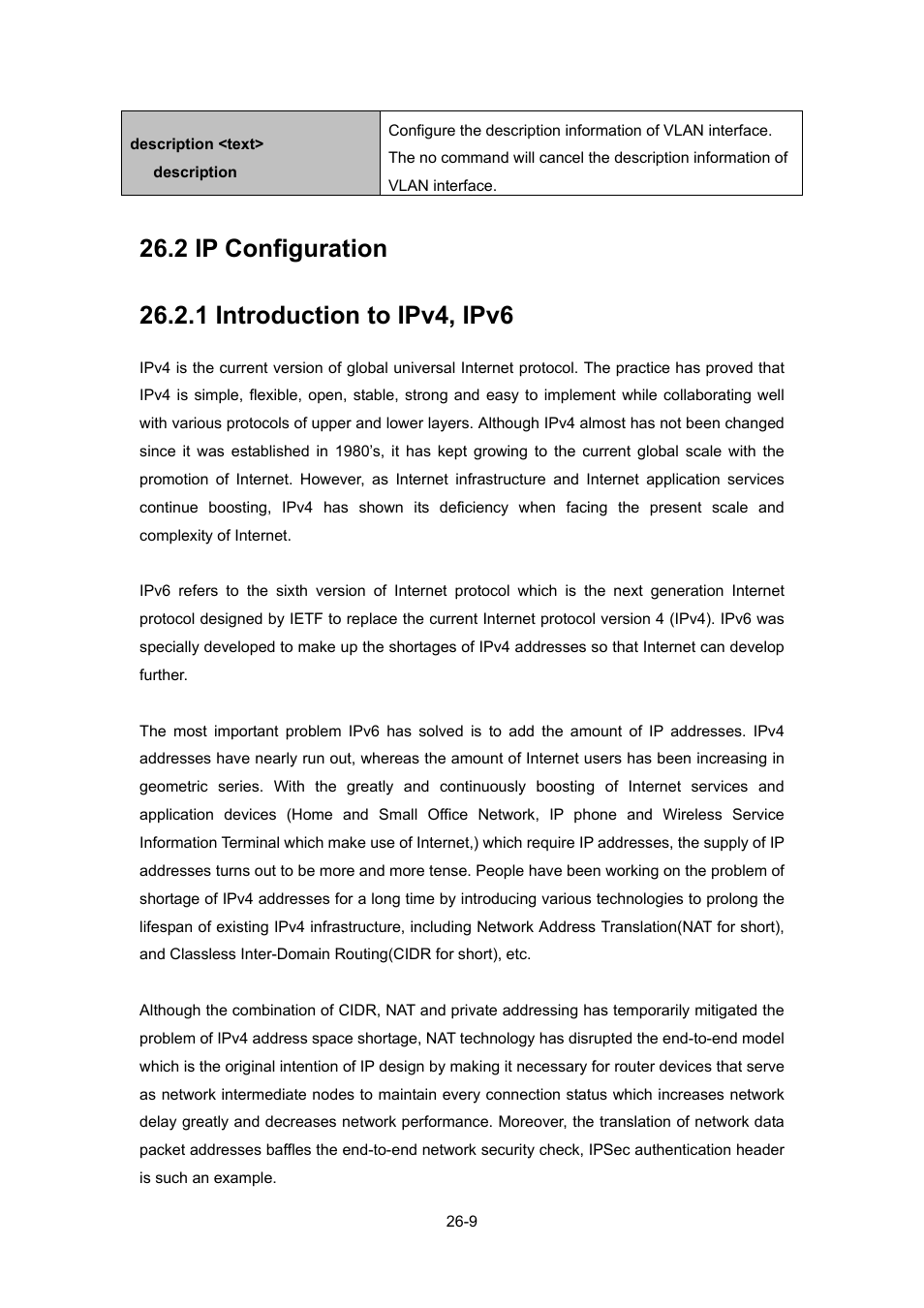 2 ip configuration, 1 introduction to ipv4, ipv6, Onfiguration | 1 introduction to ipv4, ipv6 -9 | PLANET WGSW-52040 User Manual | Page 230 / 505