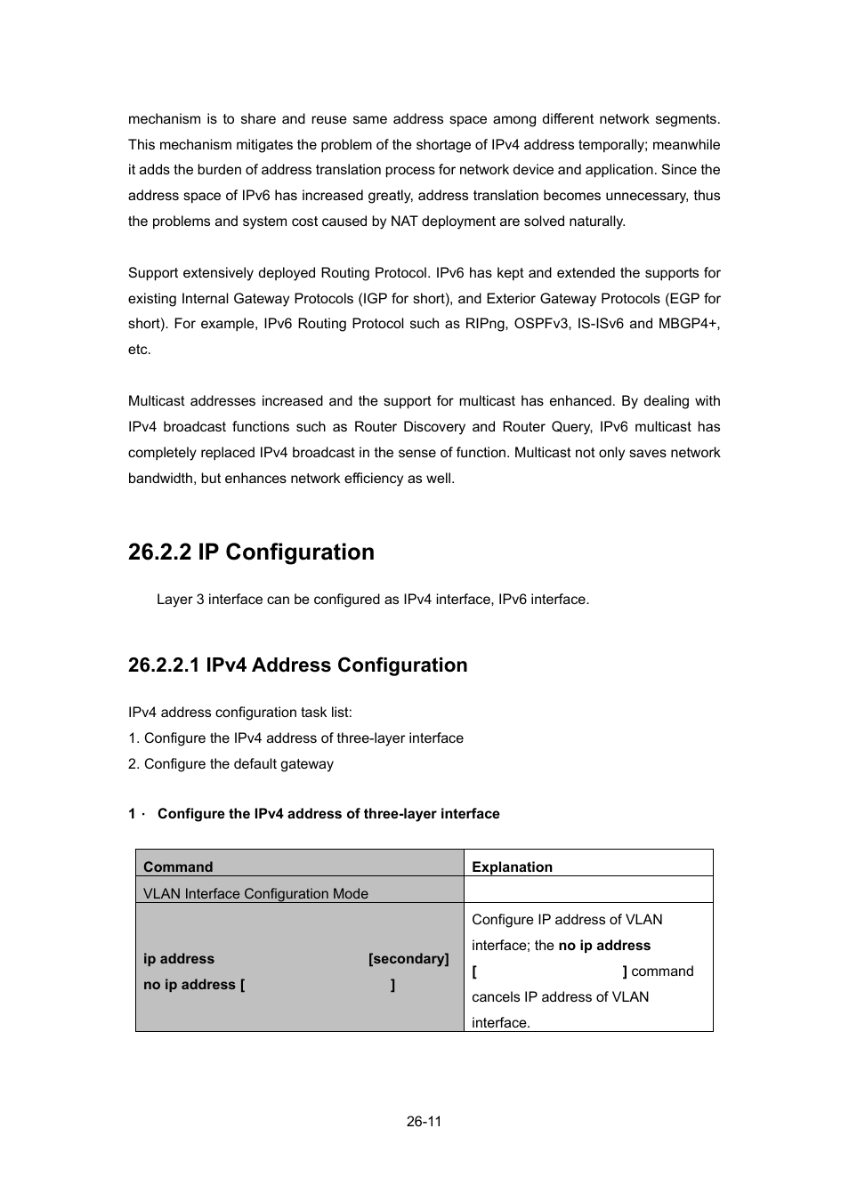 2 ip configuration, 1 ipv4 address configuration, 2 ip configuration -11 | PLANET WGSW-52040 User Manual | Page 232 / 505