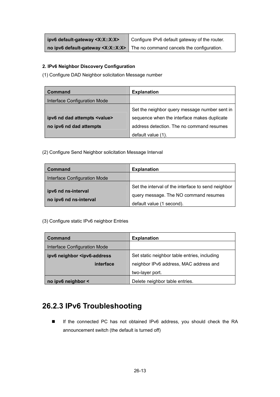 3 ipv6 troubleshooting, 3 ipv6 troubleshooting -13 | PLANET WGSW-52040 User Manual | Page 234 / 505