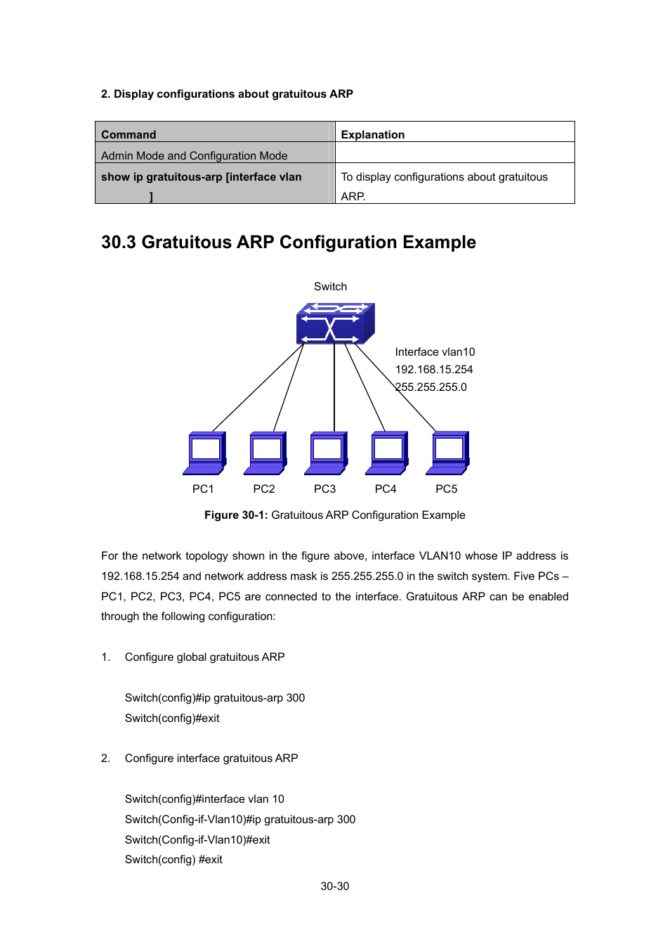 3 gratuitous arp configuration example, Ratuitous, Onfiguration | Xample | PLANET WGSW-52040 User Manual | Page 251 / 505