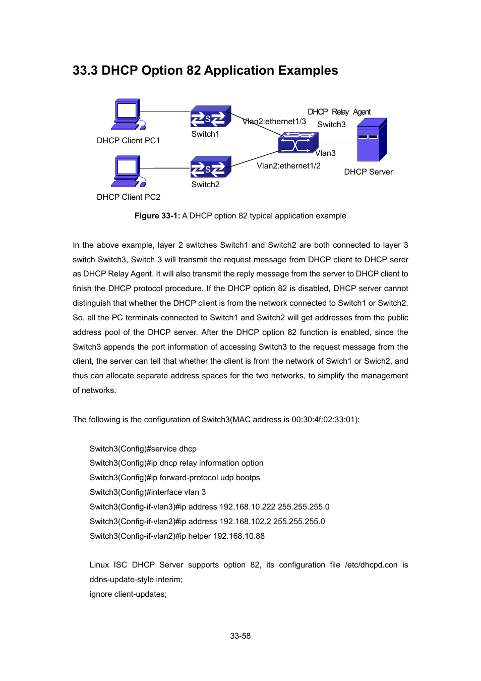 3 dhcp option 82 application examples, Dhcp, Ption | Pplication, Xamples | PLANET WGSW-52040 User Manual | Page 279 / 505