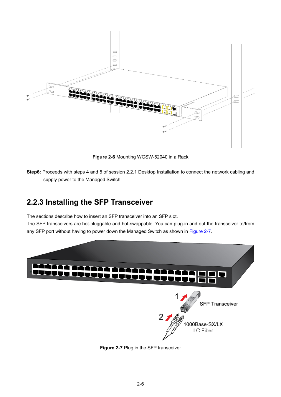 3 installing the sfp transceiver, 3 installing the sfp transceiver -6 | PLANET WGSW-52040 User Manual | Page 30 / 505