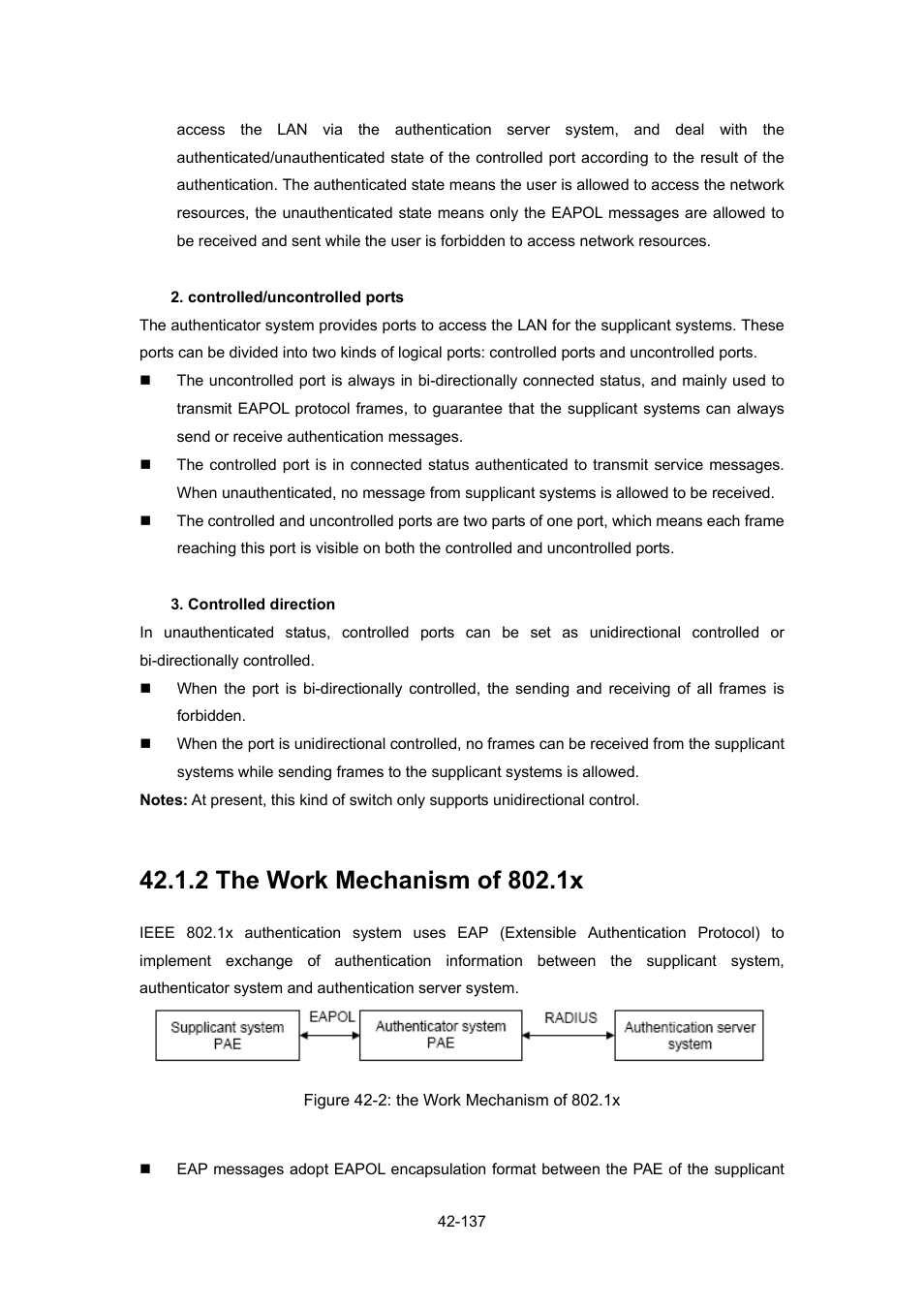 2 the work mechanism of 802.1x, 2 the work mechanism of 802.1x -137 | PLANET WGSW-52040 User Manual | Page 358 / 505