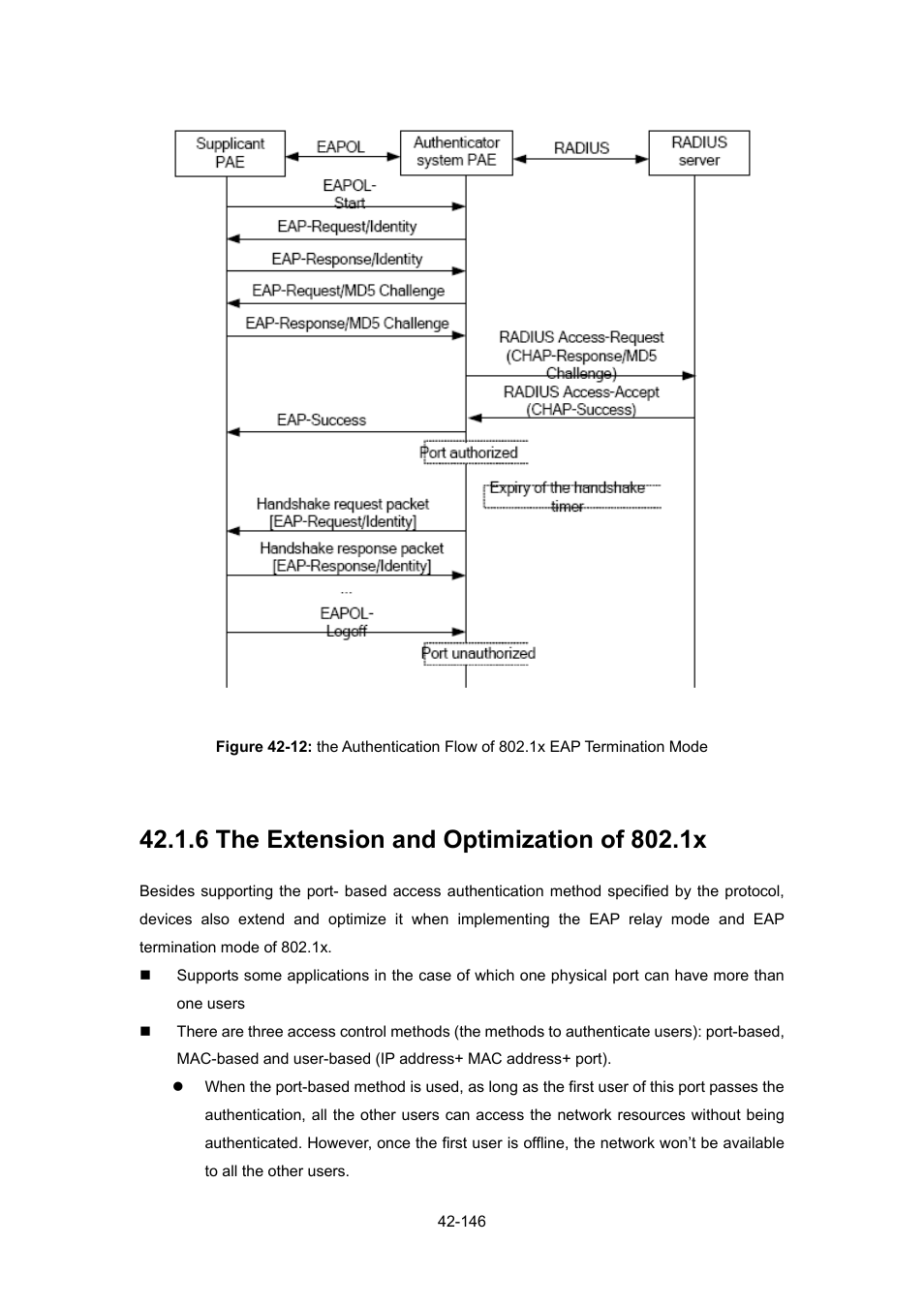 6 the extension and optimization of 802.1x, 6 the extension and optimization of 802.1x -146 | PLANET WGSW-52040 User Manual | Page 367 / 505