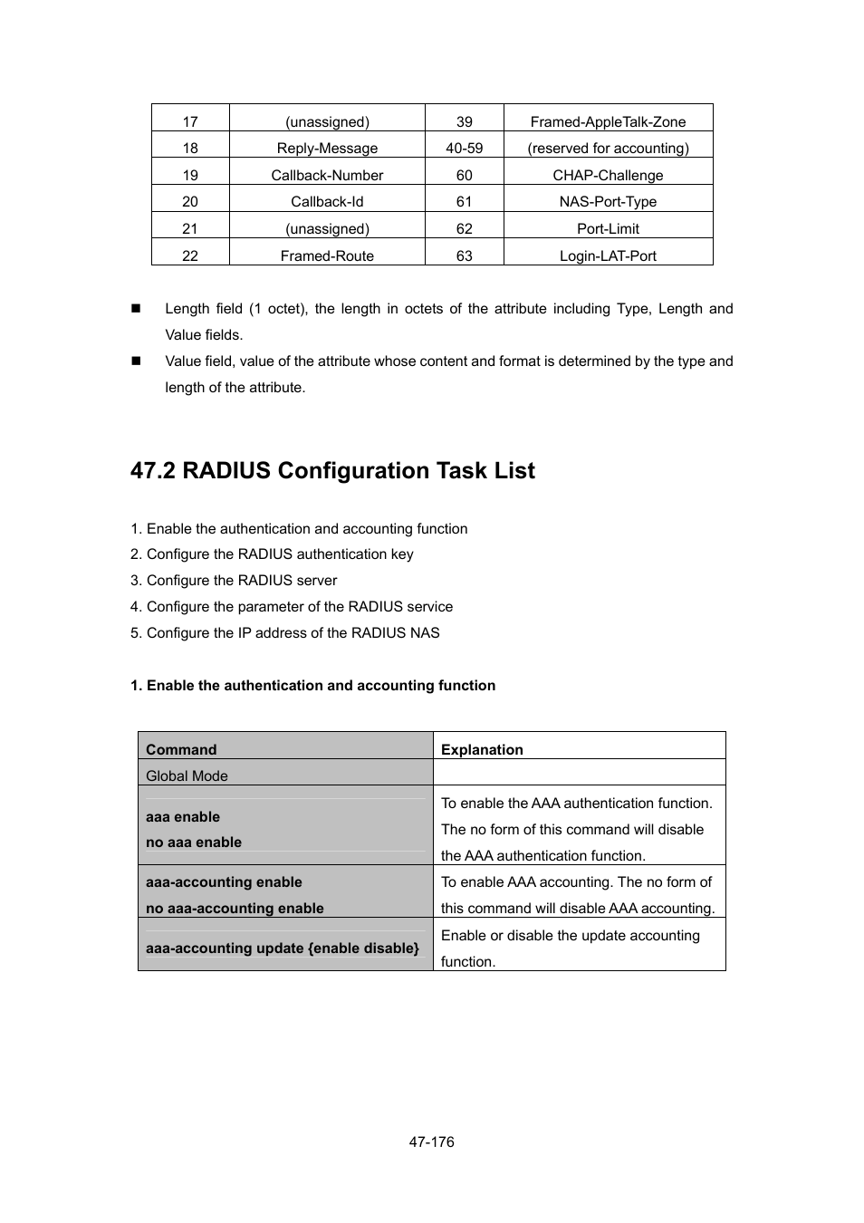 2 radius configuration task list, Radius, Onfiguration | PLANET WGSW-52040 User Manual | Page 397 / 505