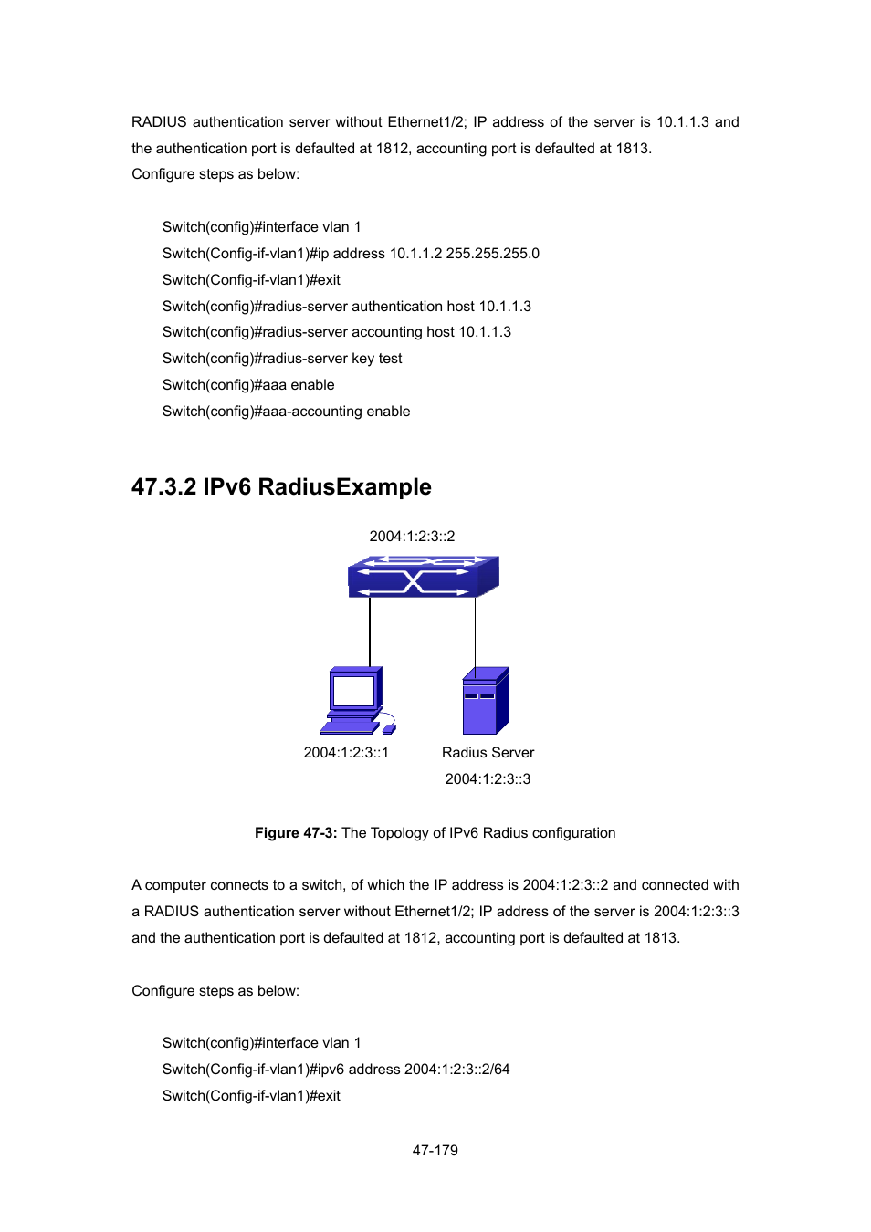 2 ipv6 radiusexample, 2 ipv6 radiusexample -179 | PLANET WGSW-52040 User Manual | Page 400 / 505