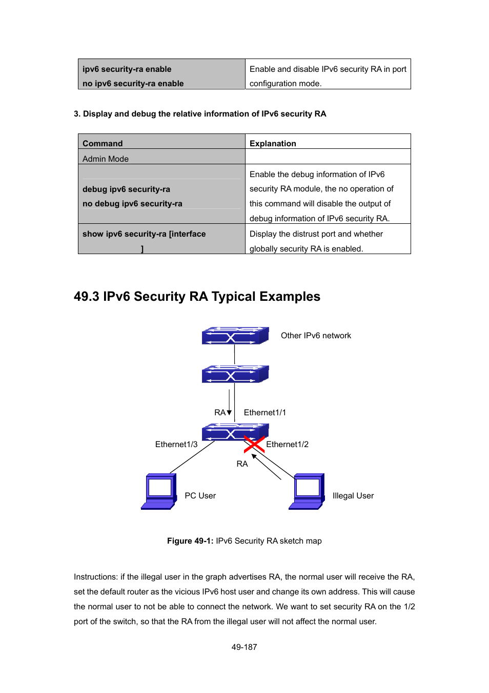 3 ipv6 security ra typical examples, Ecurity, Ypical | Xamples | PLANET WGSW-52040 User Manual | Page 408 / 505