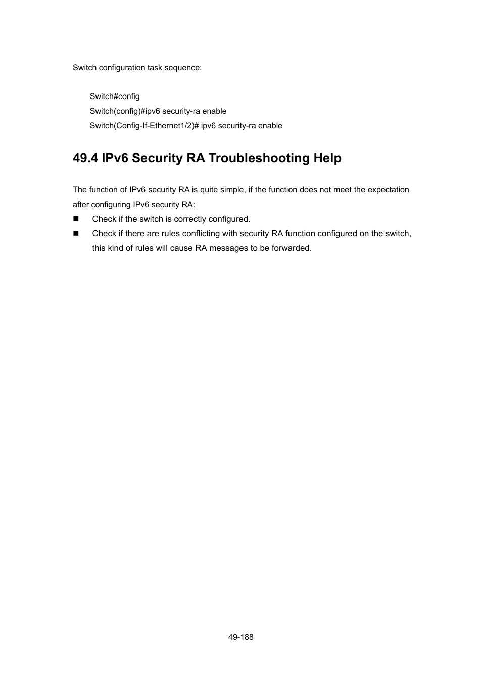 4 ipv6 security ra troubleshooting help, Ecurity, Roubleshooting | PLANET WGSW-52040 User Manual | Page 409 / 505