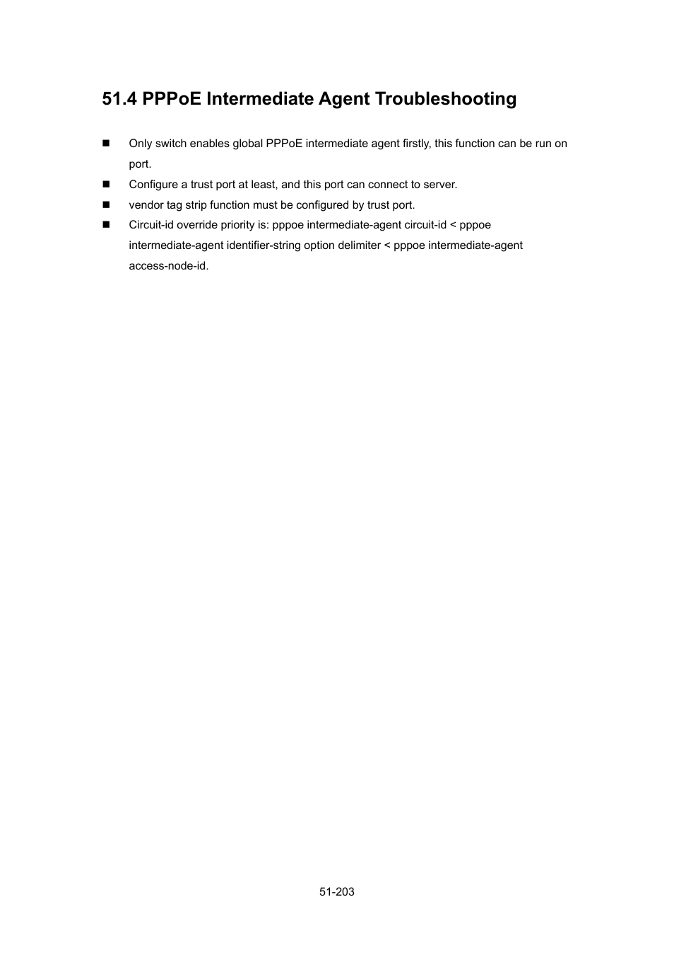 4 pppoe intermediate agent troubleshooting, Ntermediate, Gent | Roubleshooting | PLANET WGSW-52040 User Manual | Page 424 / 505