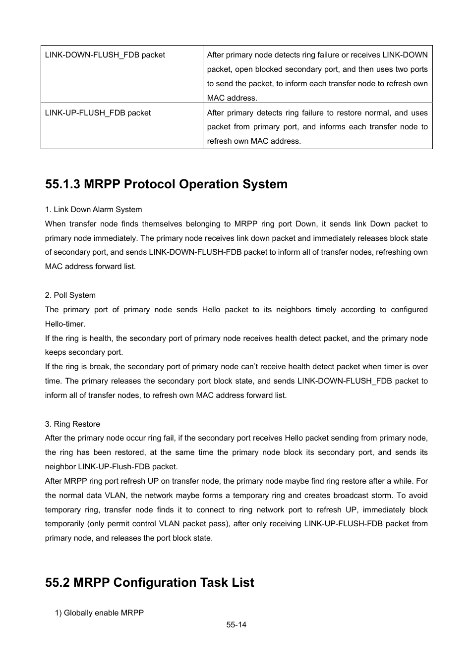 3 mrpp protocol operation system, 2 mrpp configuration task list, 3 mrpp protocol operation system -14 | Mrpp, Onfiguration | PLANET WGSW-52040 User Manual | Page 443 / 505