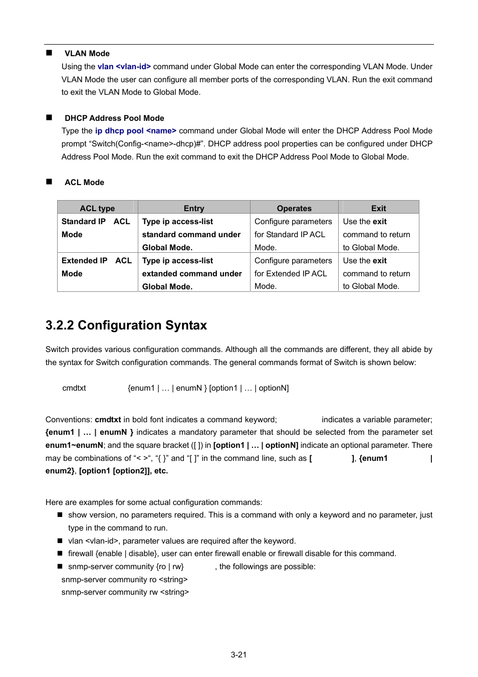 2 configuration syntax, 2 configuration syntax -21 | PLANET WGSW-52040 User Manual | Page 45 / 505