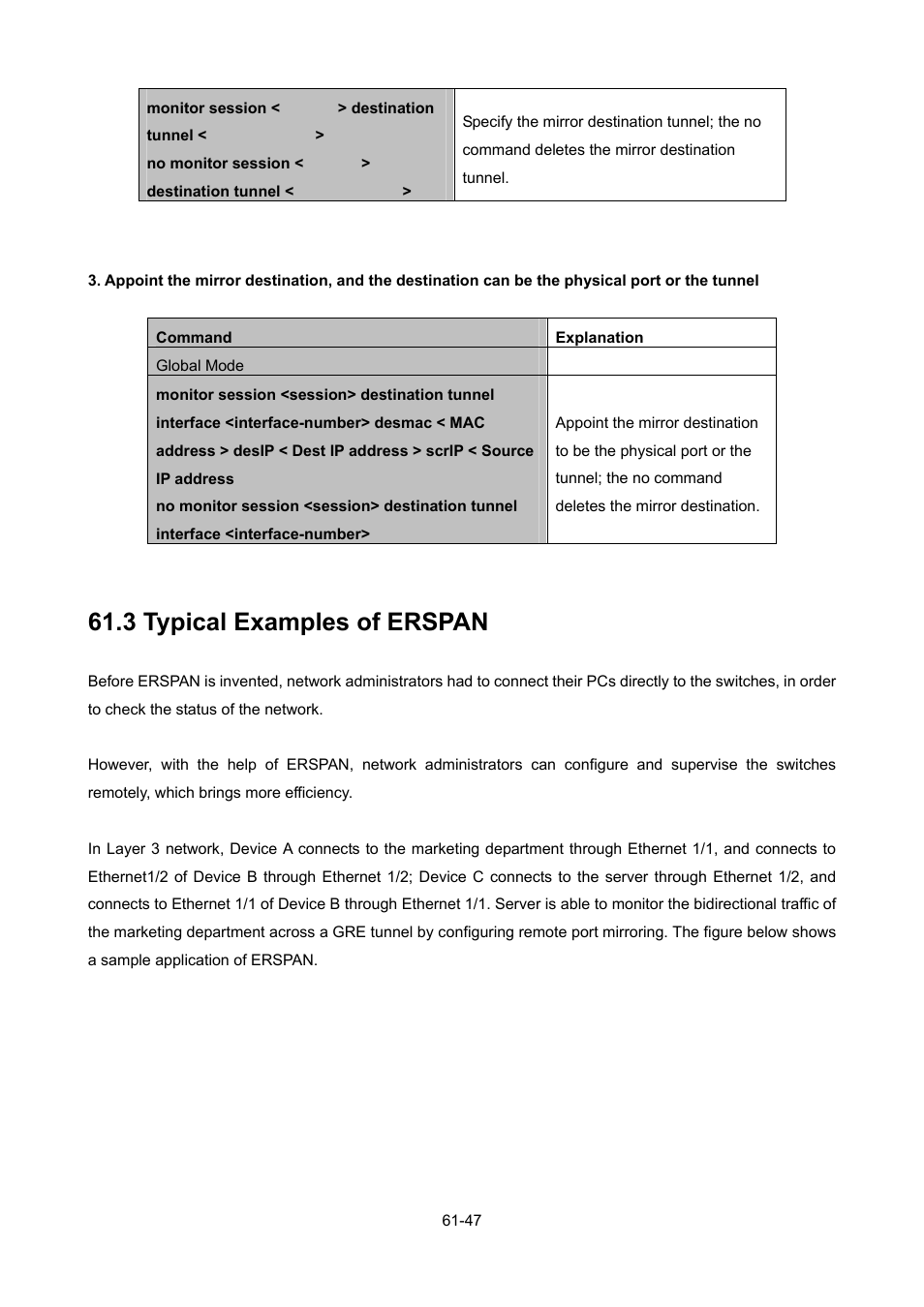 3 typical examples of erspan, Ypical, Xamples of | Erspan -47 | PLANET WGSW-52040 User Manual | Page 476 / 505
