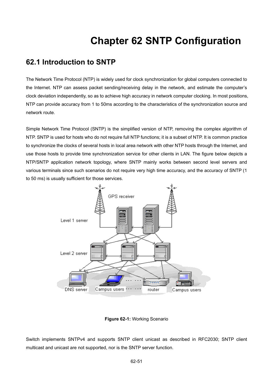 Chapter 62 sntp configuration, 1 introduction to sntp, Chapter 62 sntp configuration -51 | Ntroduction to, Sntp -51 | PLANET WGSW-52040 User Manual | Page 480 / 505