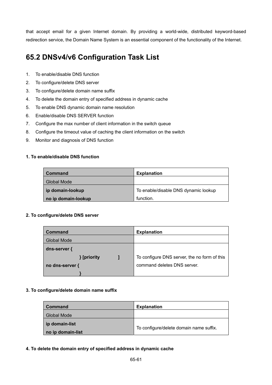 2 dnsv4/v6 configuration task list, Onfiguration | PLANET WGSW-52040 User Manual | Page 490 / 505