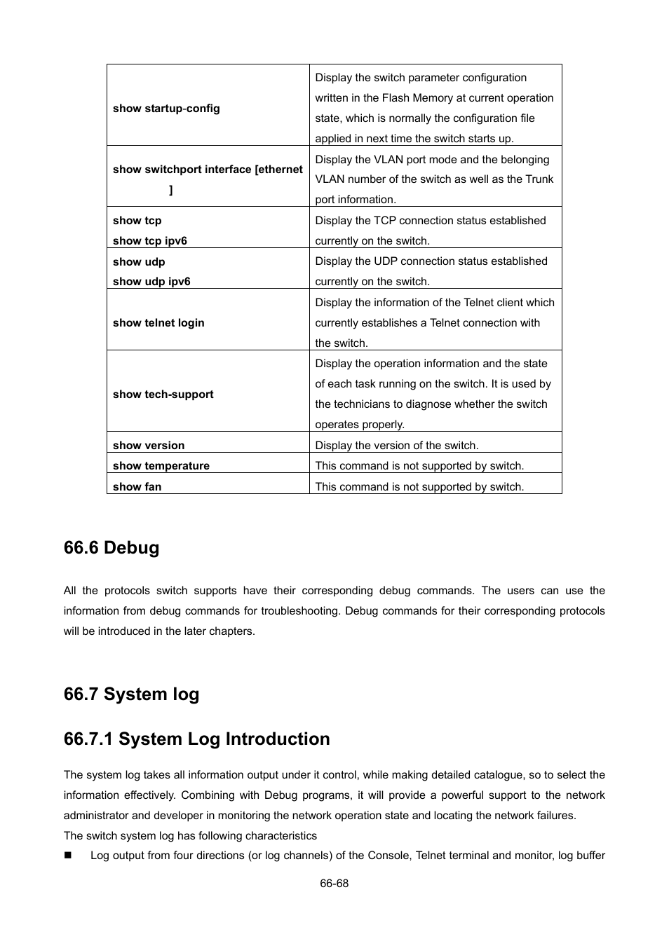 6 debug, 7 system log, 1 system log introduction | Ebug, Ystem log, 1 system log introduction -68 | PLANET WGSW-52040 User Manual | Page 497 / 505