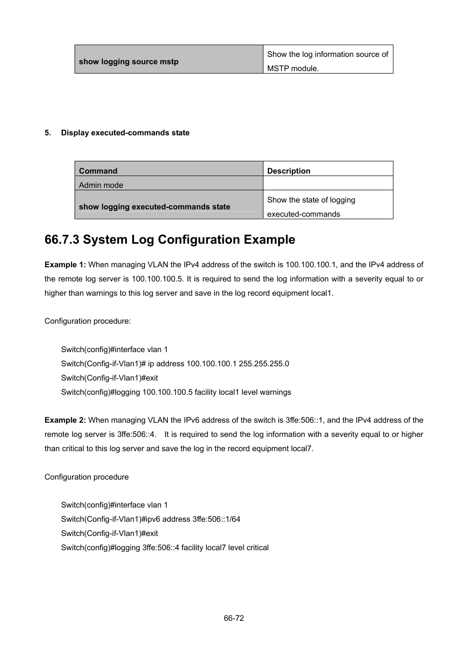 3 system log configuration example, 3 system log configuration example -72 | PLANET WGSW-52040 User Manual | Page 501 / 505