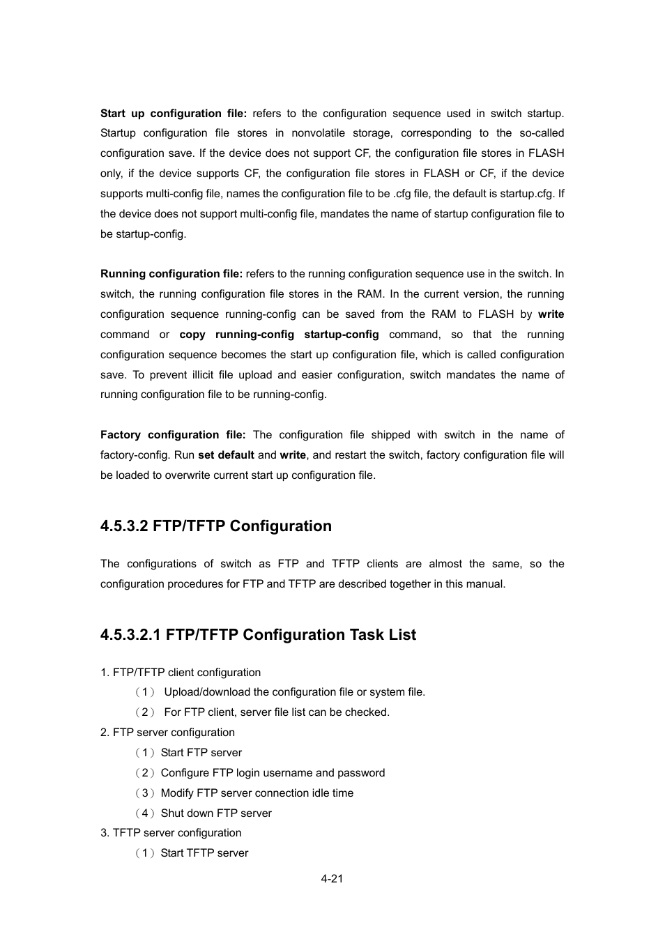 2 ftp/tftp configuration, 1 ftp/tftp configuration task list | PLANET WGSW-52040 User Manual | Page 68 / 505