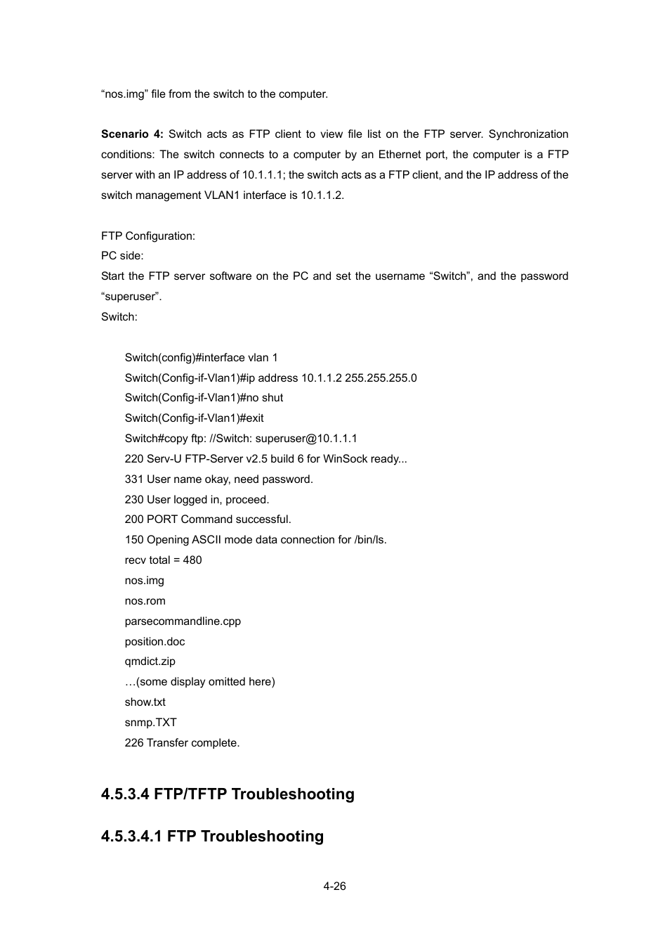 4 ftp/tftp troubleshooting, 1 ftp troubleshooting | PLANET WGSW-52040 User Manual | Page 73 / 505