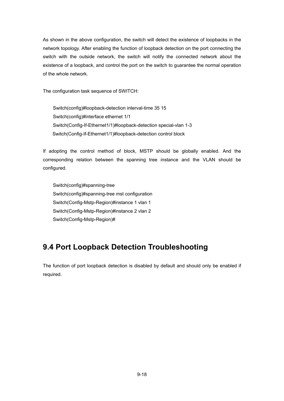 4 port loopback detection troubleshooting, Oopback, Etection | Roubleshooting | PLANET WGSW-52040 User Manual | Page 96 / 505