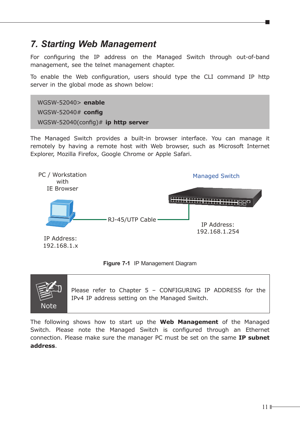 Starting web management | PLANET WGSW-52040 User Manual | Page 11 / 16