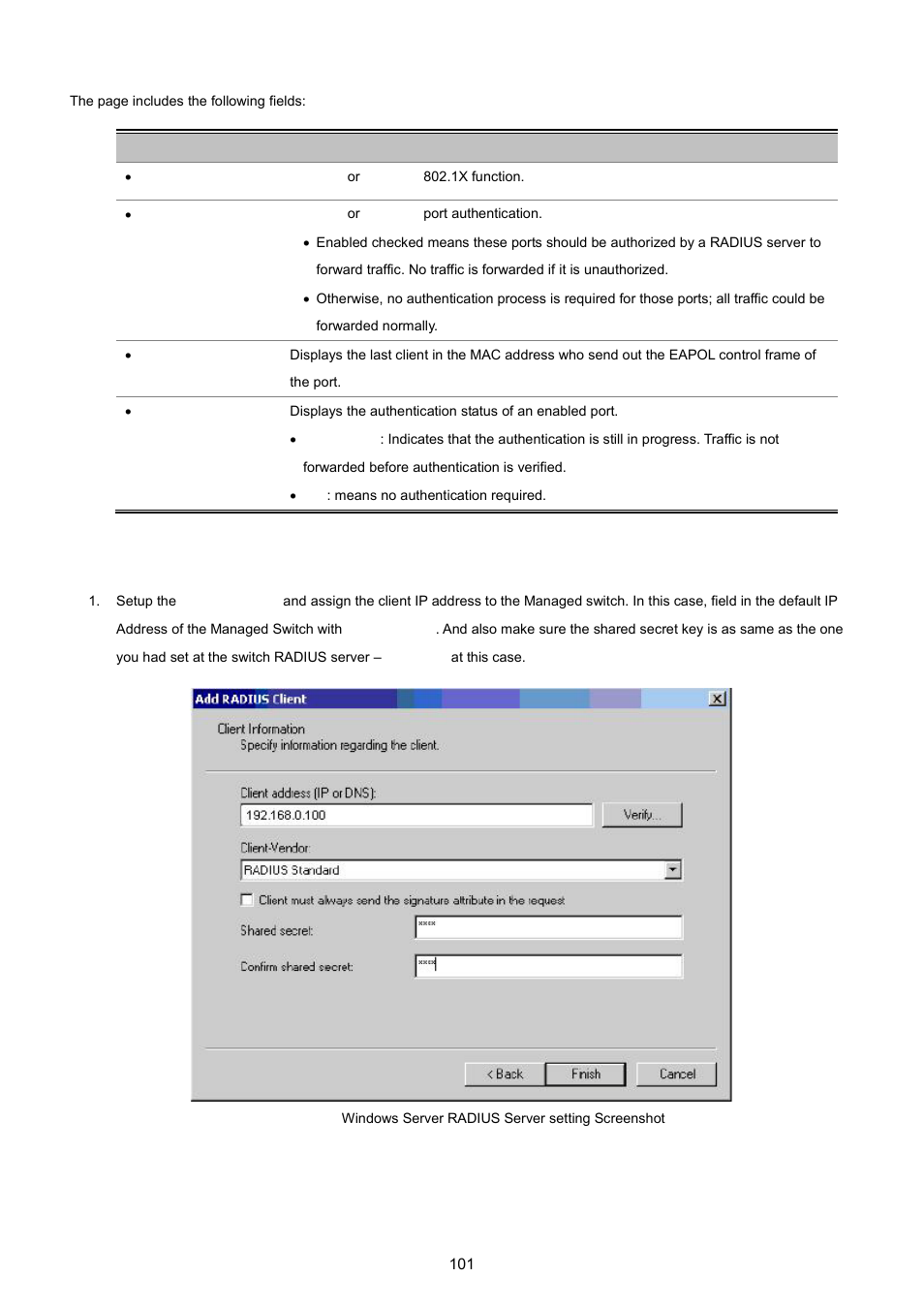 3 windows platform radius server configuration | PLANET WGSW-5242 User Manual | Page 101 / 286