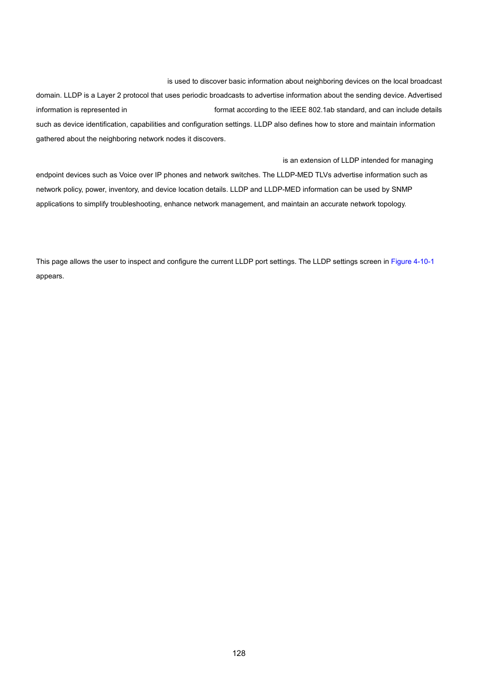 10 lldp, 1 lldp settings | PLANET WGSW-5242 User Manual | Page 128 / 286