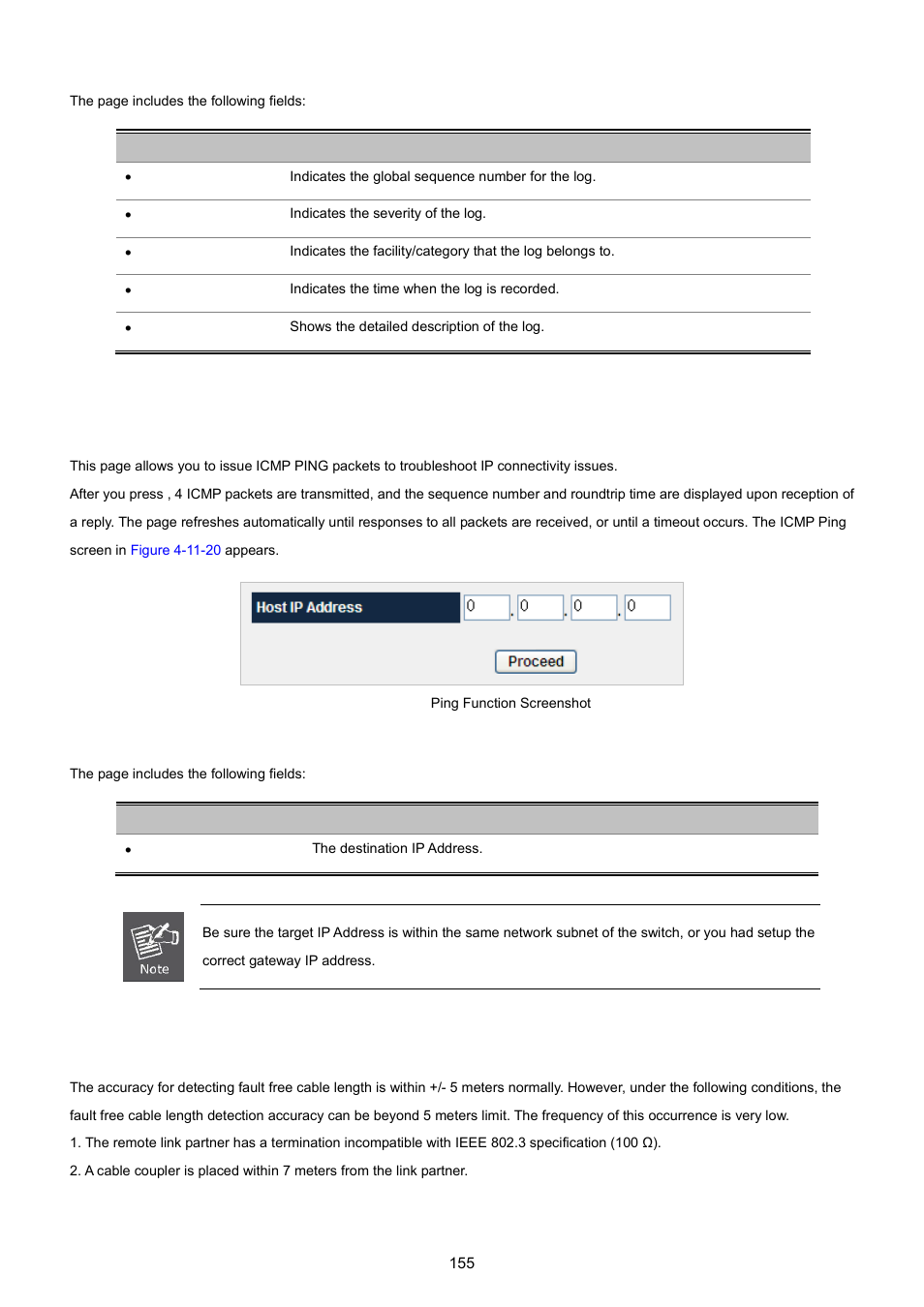 13 ping function, 14 cable diagnostic | PLANET WGSW-5242 User Manual | Page 155 / 286