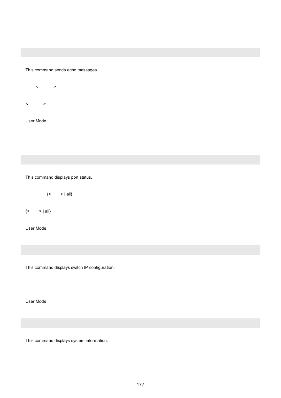 3 ping command, Ping, 4 show command | Show port, Show network, Show system | PLANET WGSW-5242 User Manual | Page 177 / 286