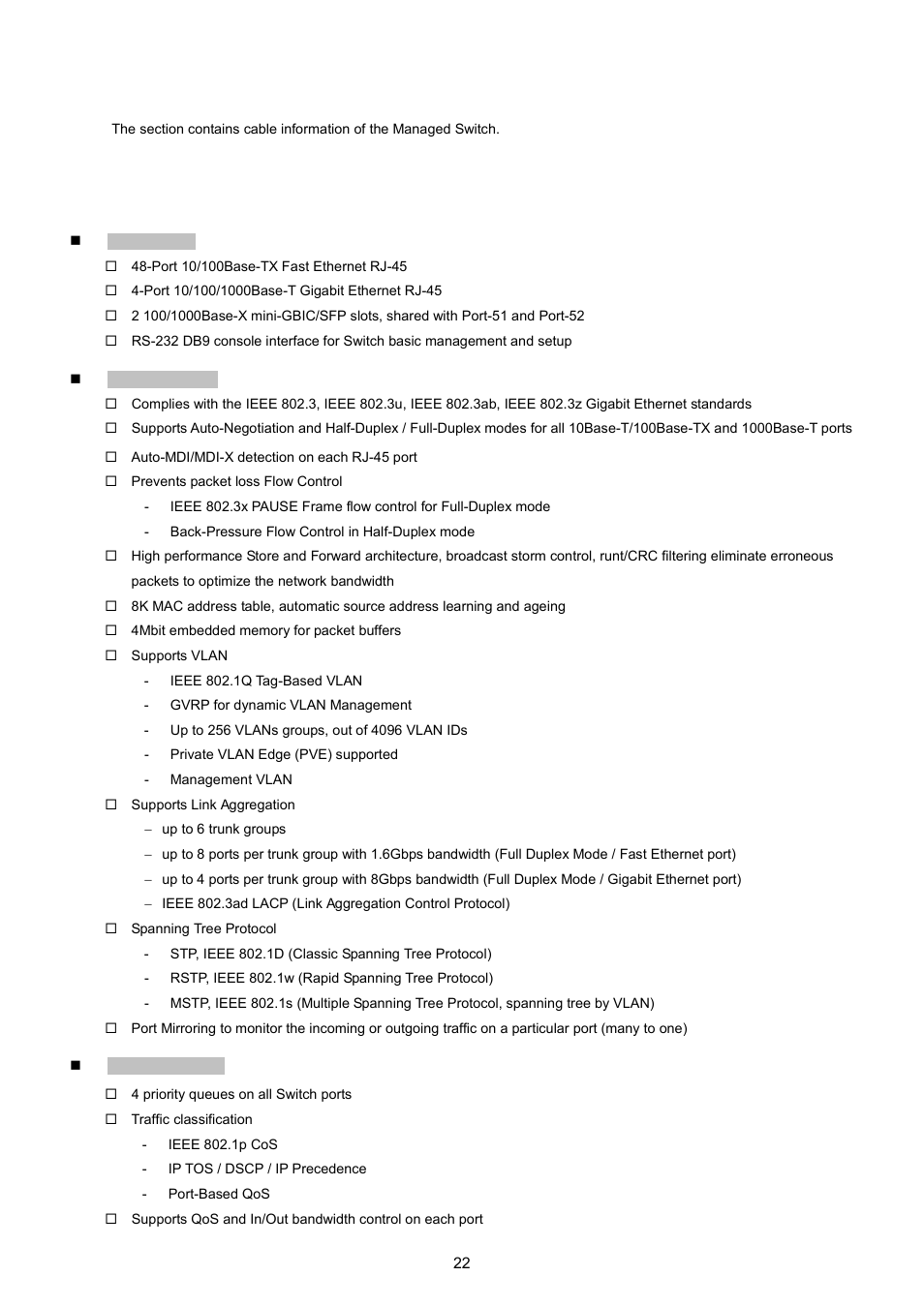 4 product features | PLANET WGSW-5242 User Manual | Page 22 / 286