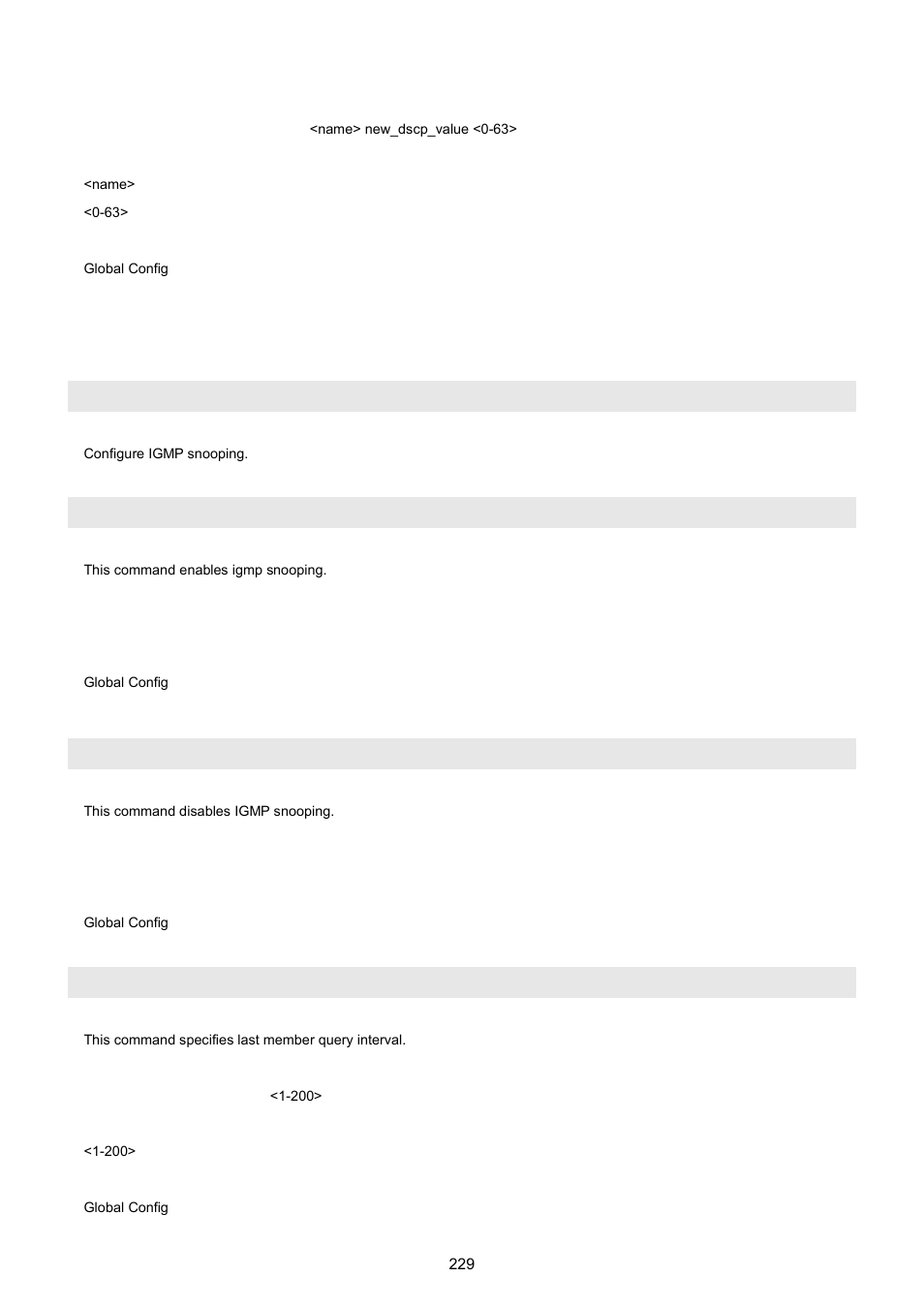 13 set command, Set igmp, Set igmp enable | Set igmp disable, Set igmp last-memberquery | PLANET WGSW-5242 User Manual | Page 229 / 286